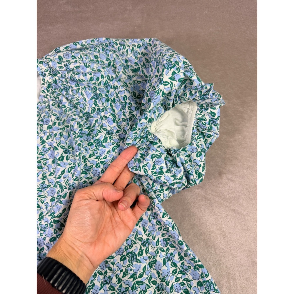 APIECE APART Floral Puff Sleeve V Neck Top XS Rosa Floral-Print‎ Blouse Blue - Picture 7 of 12